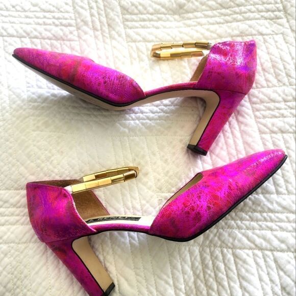 J.Renee Vintage Beautiful! tornasol hot pink elastic band heels - Picture 2 of 16
